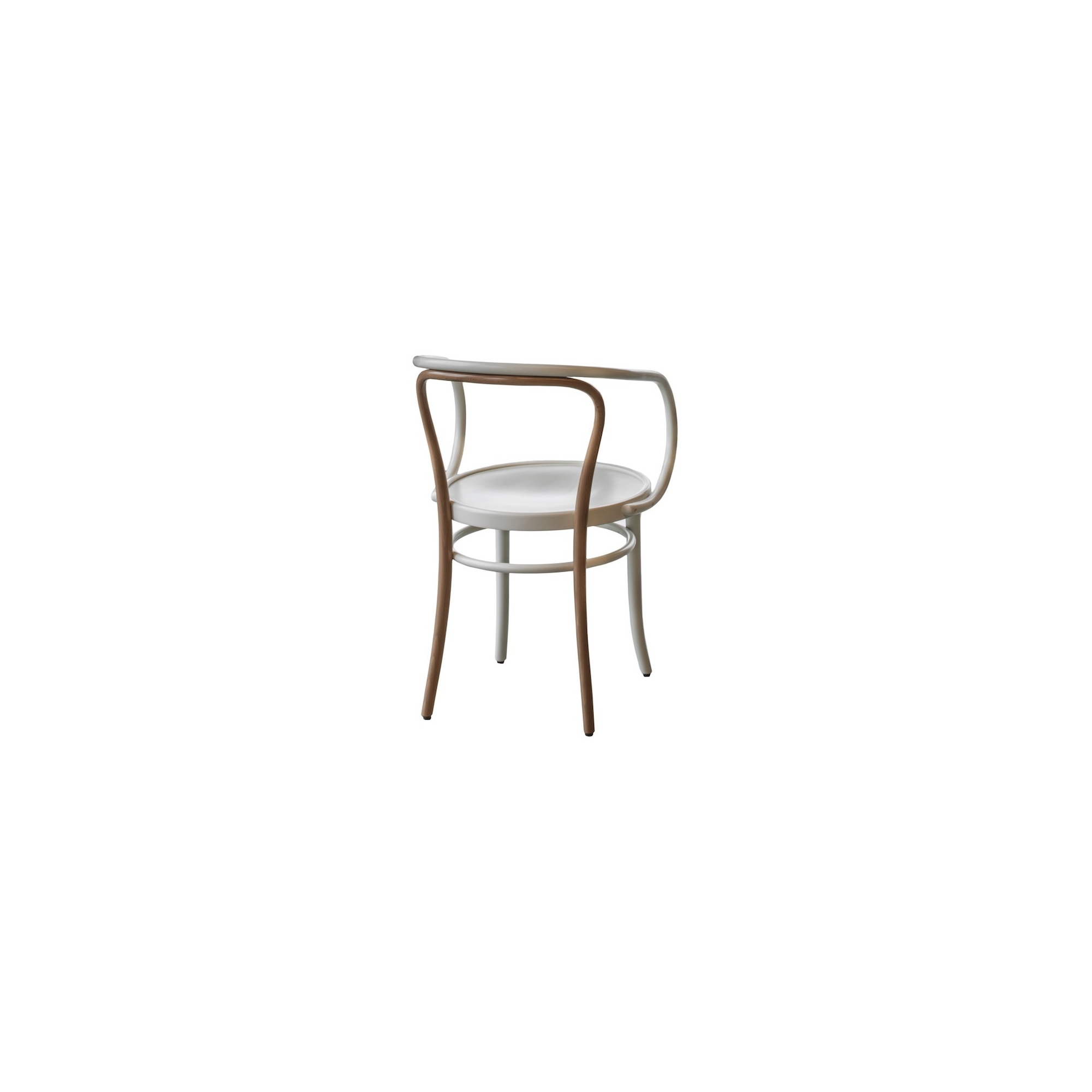 natural + white painted beech + plywood seat - Wiener Stuhl two-tone