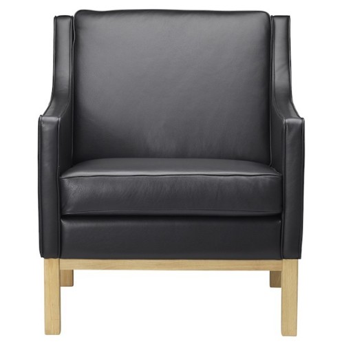 cuir noir - fauteuil L603 (sort) - FDB Møbler