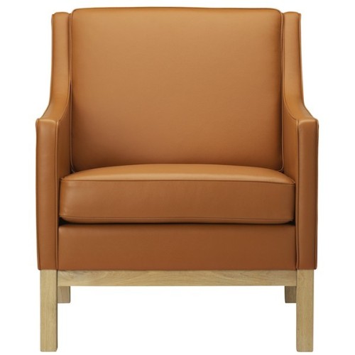 cuir cognac - fauteuil L603 - FDB Møbler