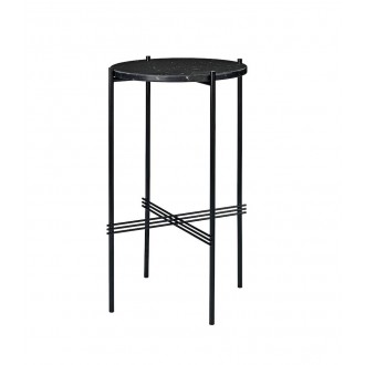 Ø40xH70cm - marbre noir - base noire - console ronde TS