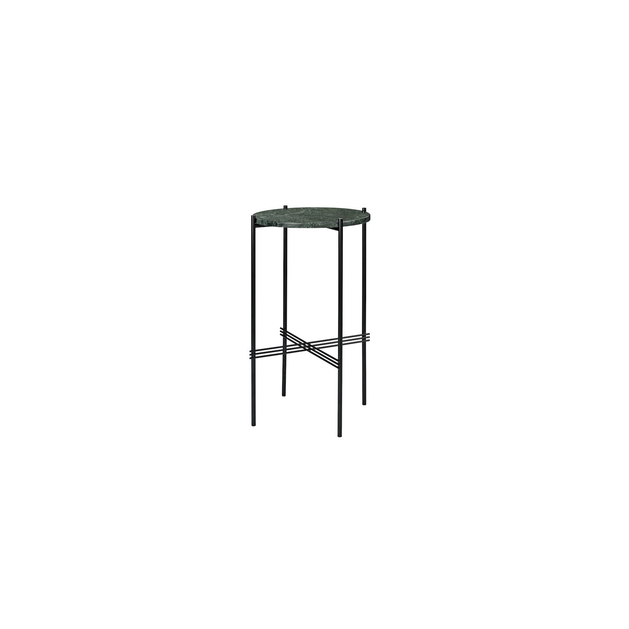 Ø40xH70cm - marbre vert - base noire - console ronde TS - Gubi