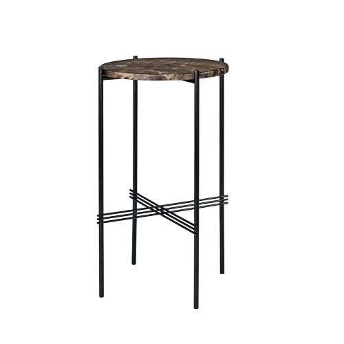 Ø40xH70cm - marbre marron - base noire - console ronde TS - Gubi