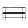 green marble and black metal tray - black base - TS rectangular console