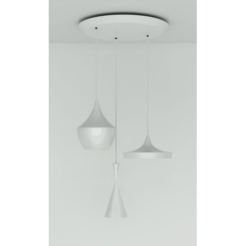 Beat Trio Round - blanc / laiton - Tom Dixon