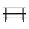 white marble and black metal tray - black base - TS rectangular console - Gubi