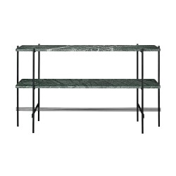 green marble - 2 trays - black base - TS rectangular console - Gubi