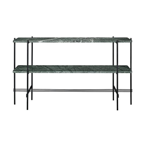 green marble - 2 trays - black base - TS rectangular console - Gubi