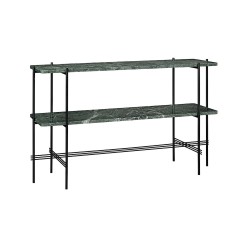 green marble - 2 trays - black base - TS rectangular console - Gubi