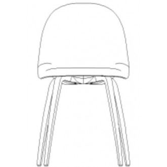 wood shell + front upholstery - 3D dining chair - wood legs