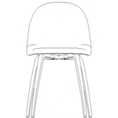 wood shell + front upholstery - 3D dining chair - wood legs