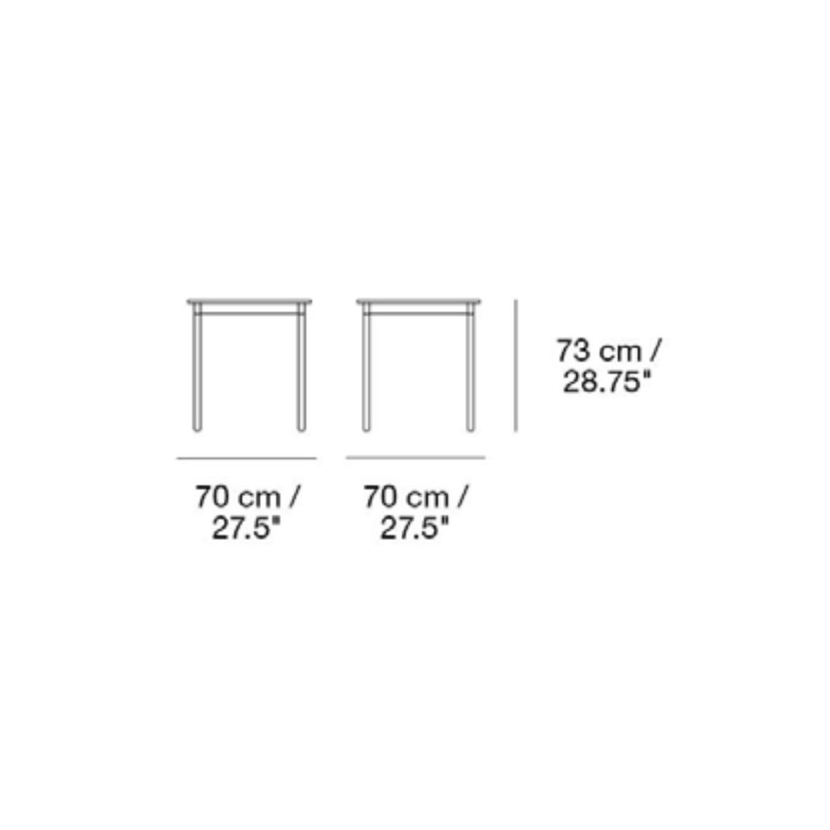 70 x 70 cm - Base table