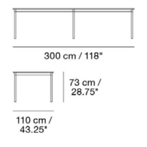 300 x 110 cm - table Base - Muuto