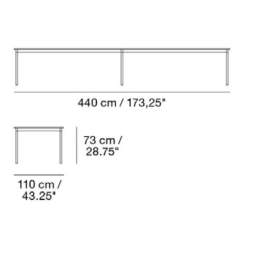 440 x 110 cm - Base table - Muuto