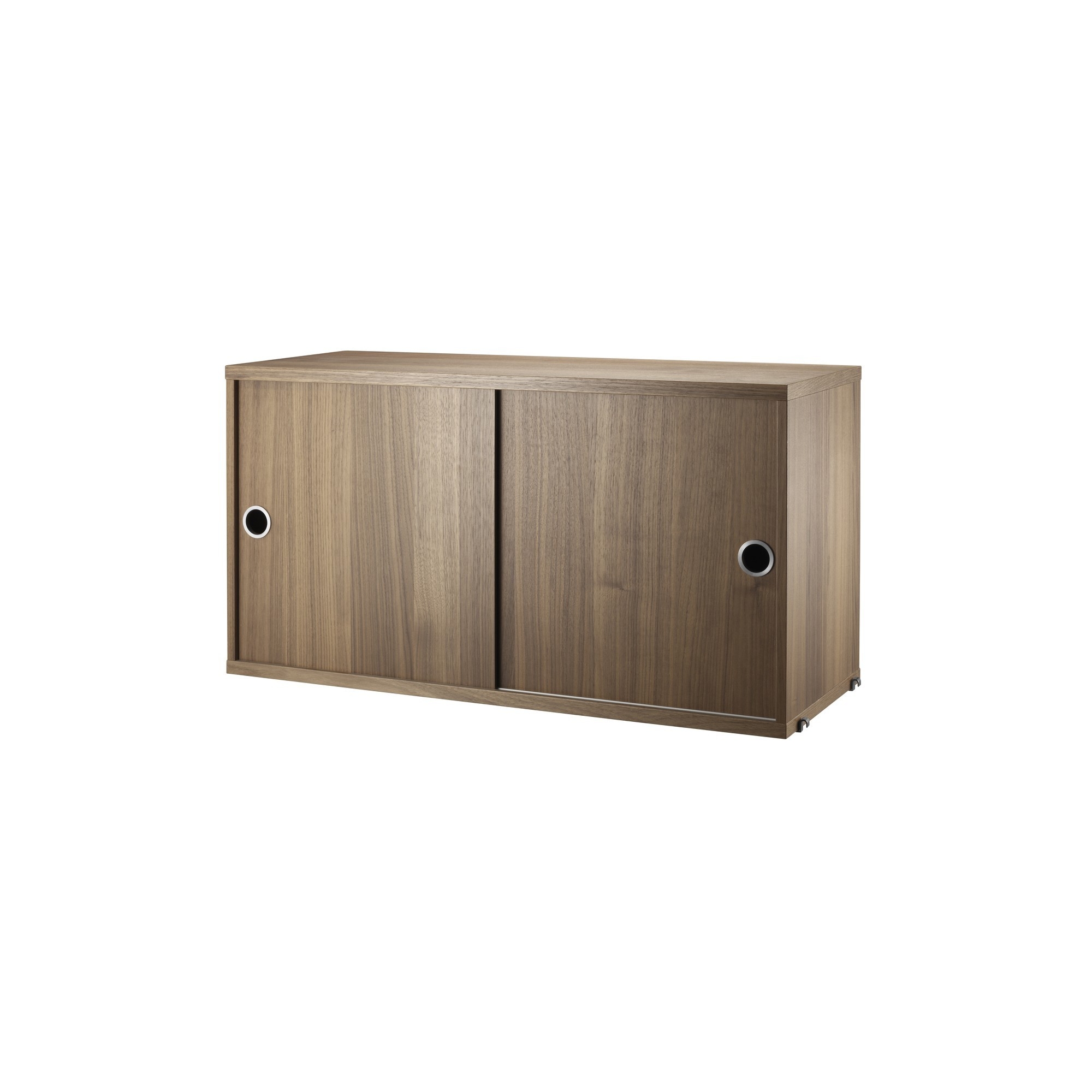 Cabinet sliding doors - walnut - W78xD30xH42 cm - String Furniture