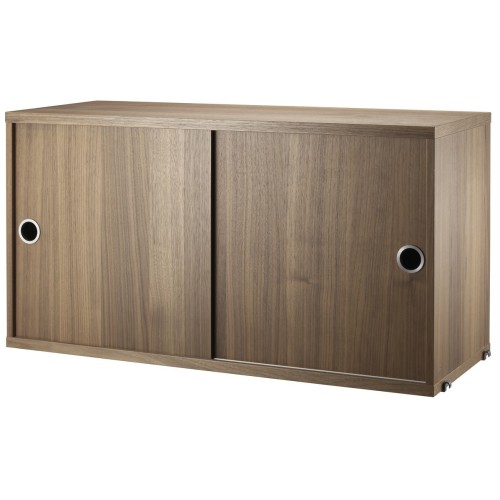 Cabinet portes coulissantes - noyer - L78xP30xH42 cm - String Furniture