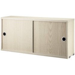 Cabinet portes coulissantes - frêne - L78xP20xH37 cm - String Furniture