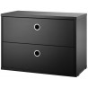 Chest 2 drawers - black stained ash - W58xD30xH42 cm - String Furniture