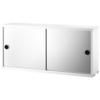 Cabinet avec portes miroir - blanc - L78xP20xH37 cm - String Furniture