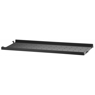 58x20cm - metal shelf, low edge - black - String Furniture