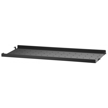 58x20cm - metal shelf, low edge - black - String Furniture