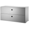 Chest 2 drawers - grey - W78xD30xH42 cm