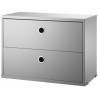 Chest 2 drawers - grey - W58xD30xH42 cm