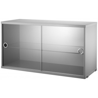 Glass display cabinet - grey - W78xD30xH42 cm