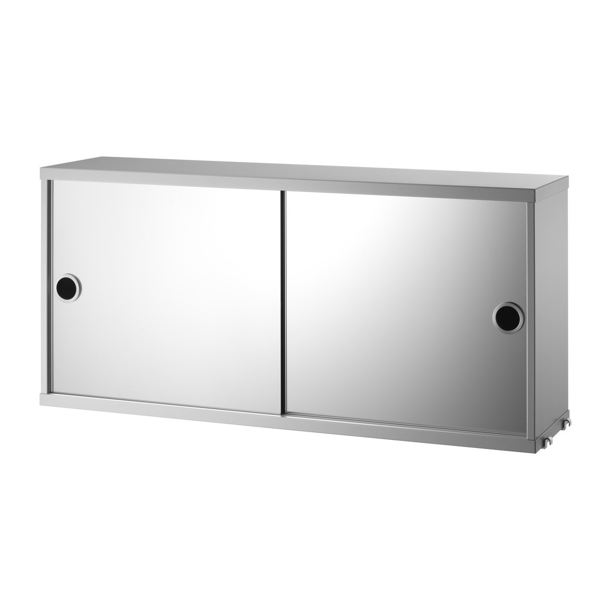 Cabinet avec portes miroir - gris - L78xP20xH37 cm