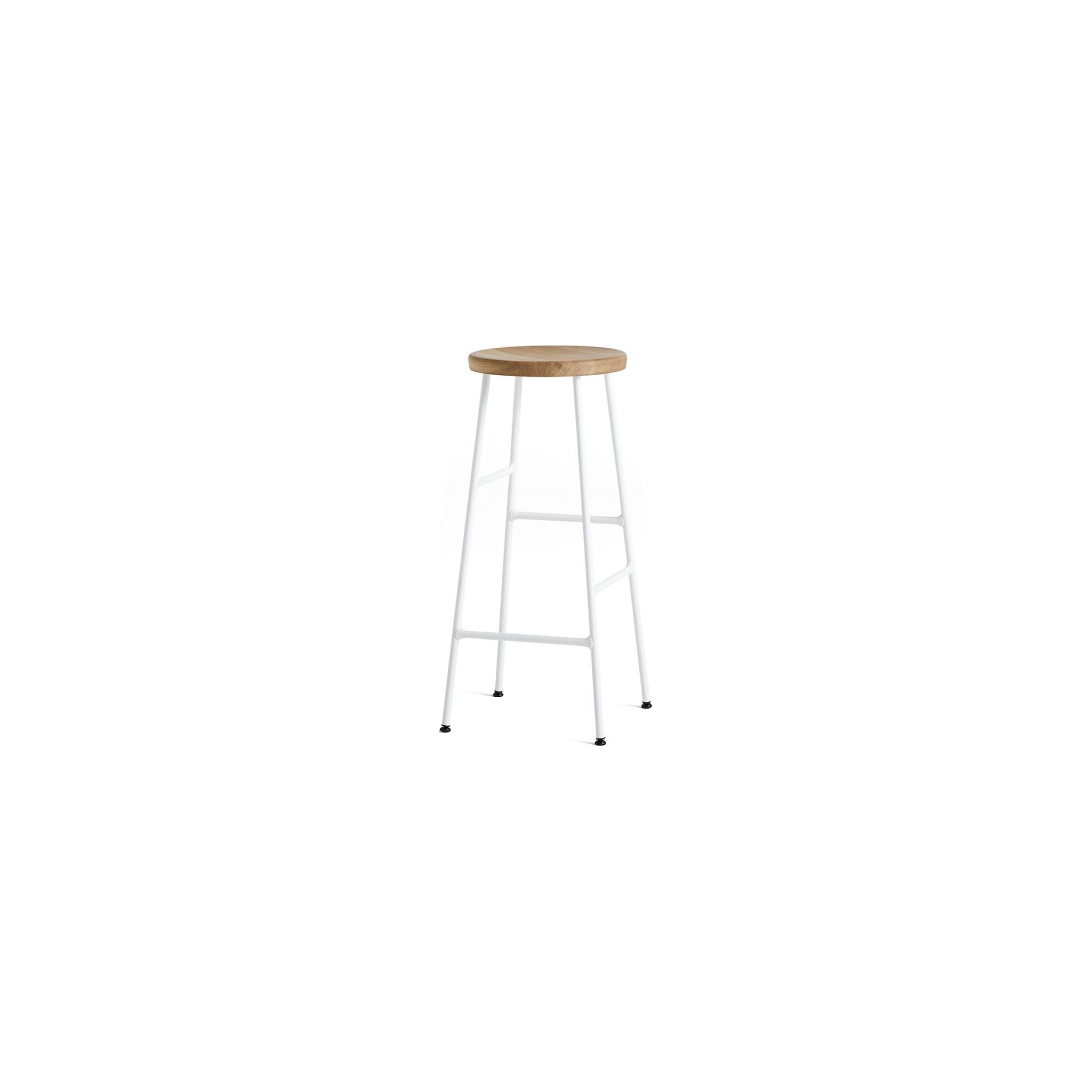 H75 - oiled oak + white steel - Cornet bar stool - HAY