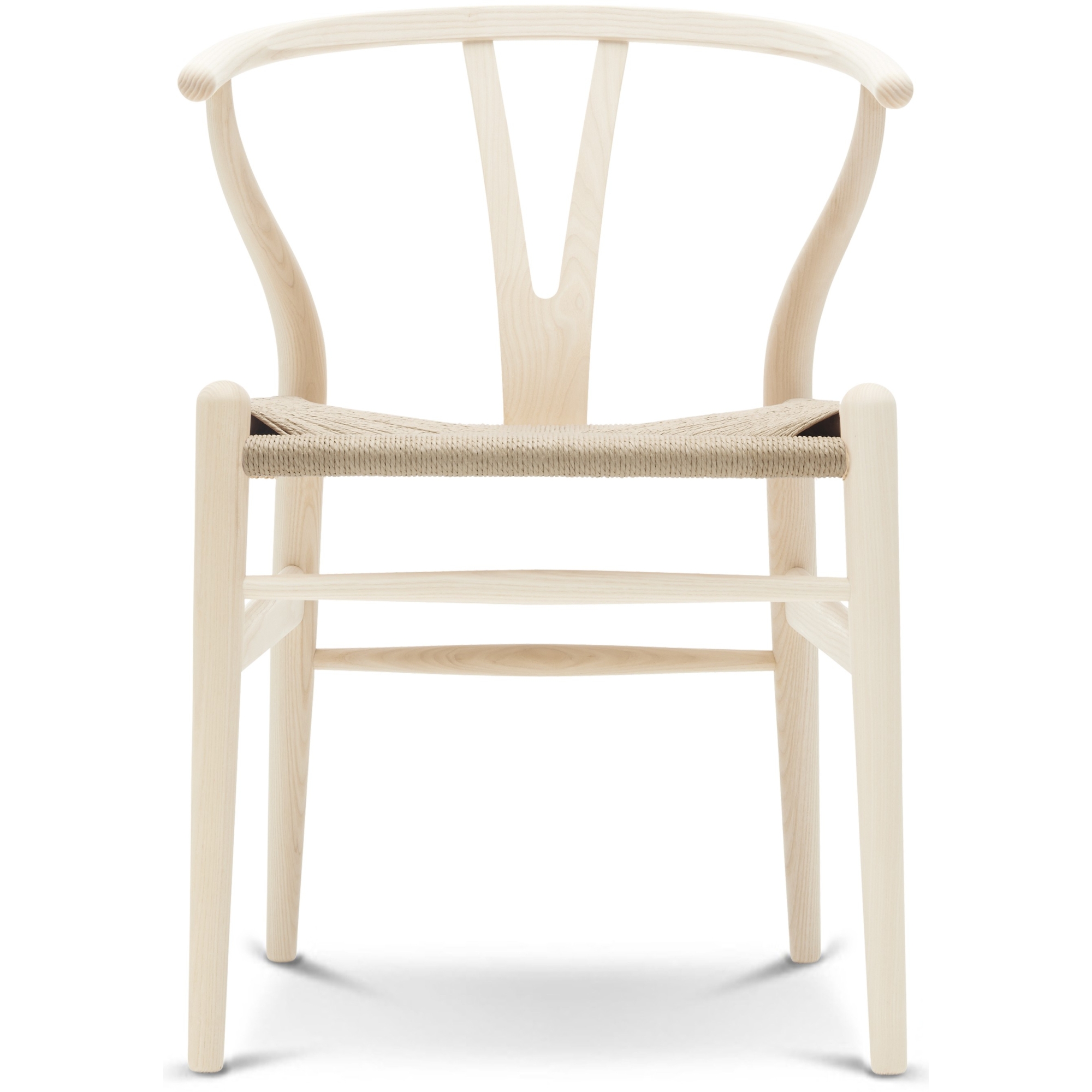 Carl Hansen & Søn – Chaise CH24, frêne huilé blanchi et corde de papier naturelle