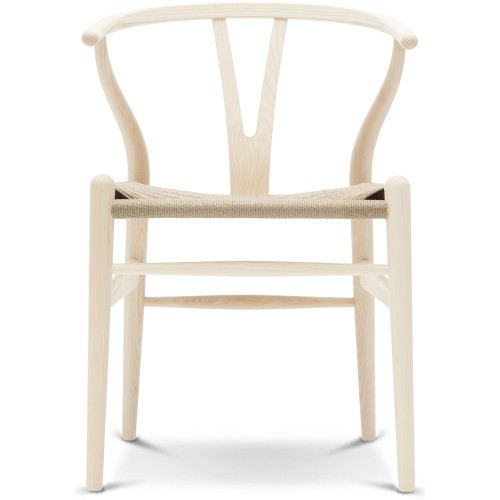 Carl Hansen & Søn – Chaise CH24, frêne huilé blanchi et corde de papier naturelle