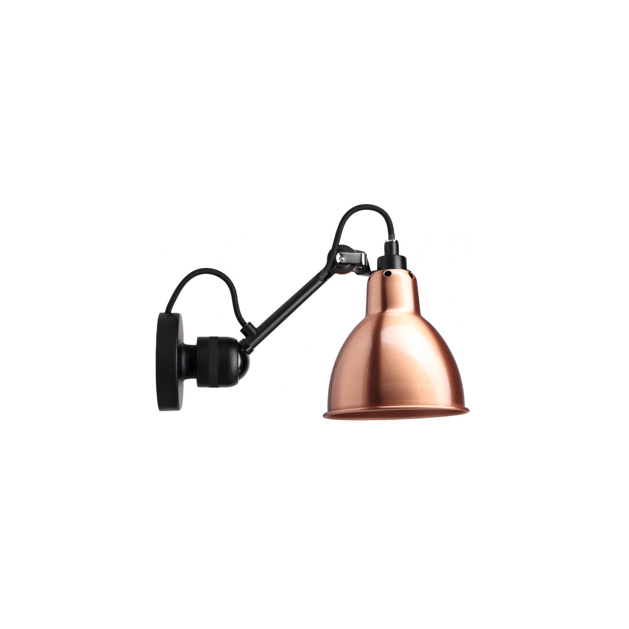 black / round copper - Gras 304- wall lamp - DCW éditions