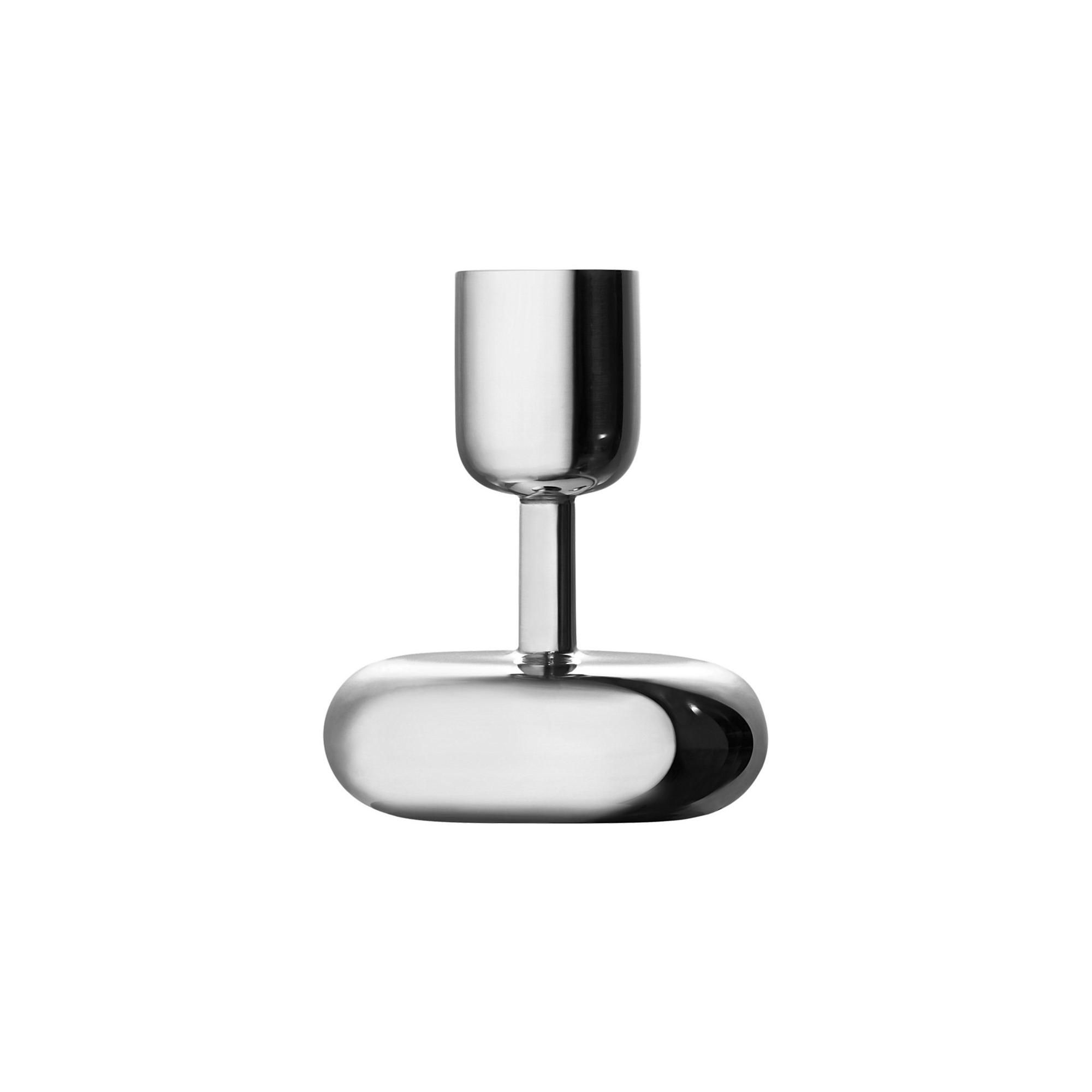 H10,7cm - polished stainless steel - candleholder Nappula - Iittala