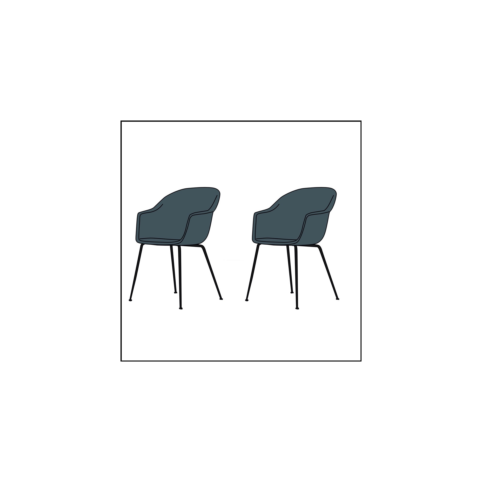 set of 2 plastic Bat chairs - plastic gliders - Gubi