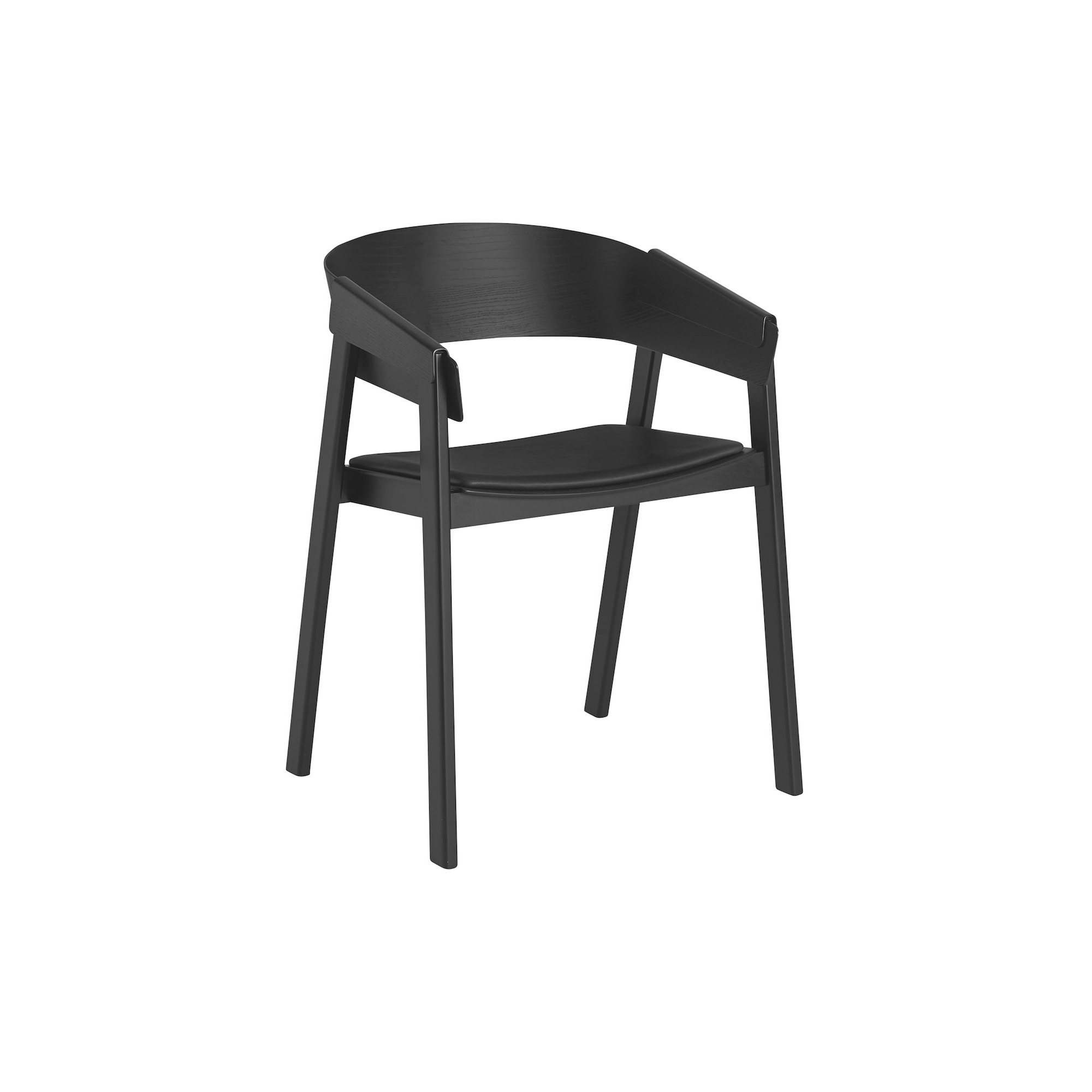 noir + assise cuir Refine noir  - chaise Cover Armchair - Muuto