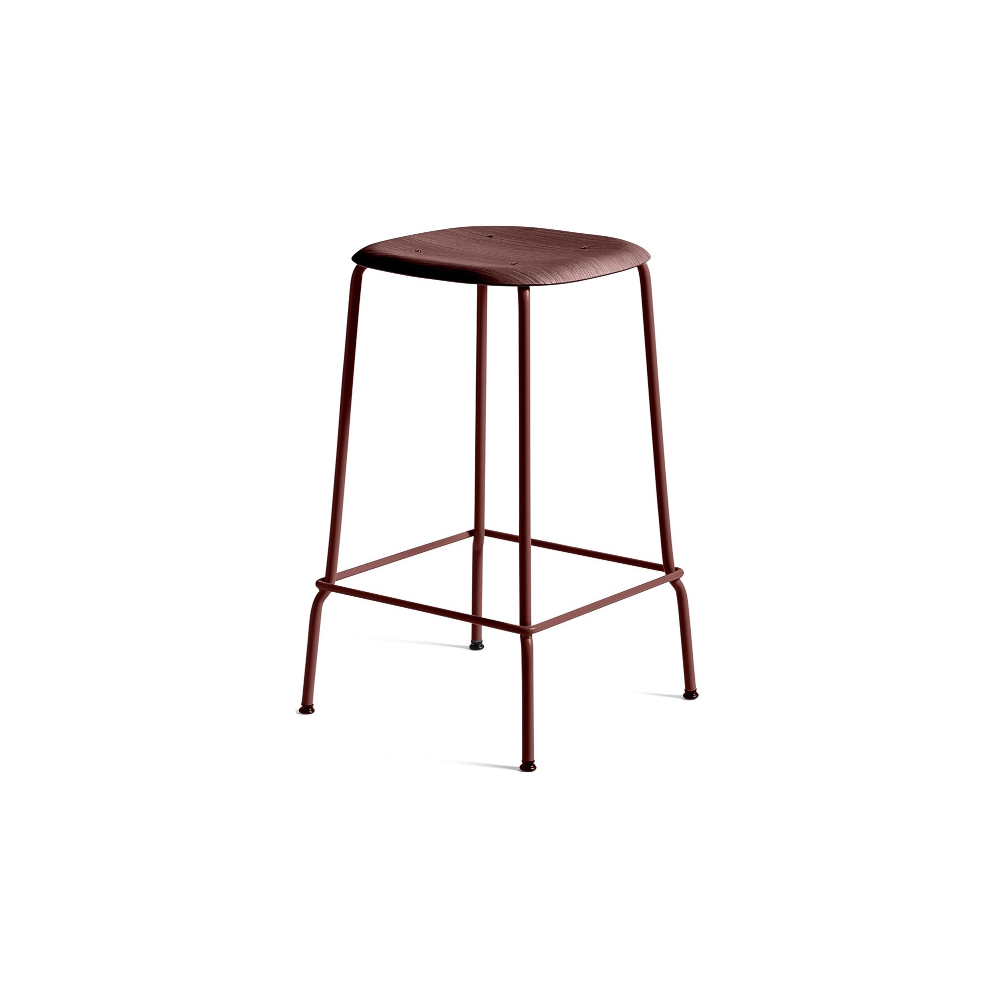 rouge Fall / rouge Fall - tabouret de bar Soft Edge 30 - piètement métal* - HAY