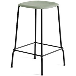 dusty green / noir - tabouret de bar Soft Edge 30 - piètement métal* - HAY