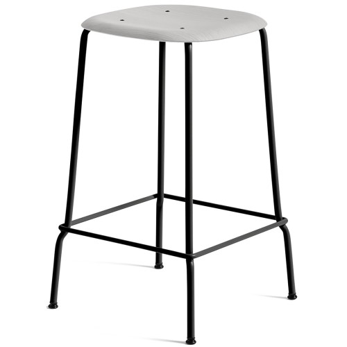 soft grey / black metal legs - Soft Edge 30 barstool - HAY