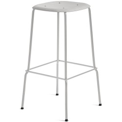 soft grey / soft grey - tabouret de bar Soft Edge 30 - piètement métal - HAY