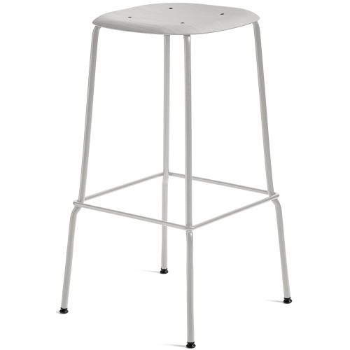 soft grey / soft grey metal legs - Soft Edge 30 barstool - HAY