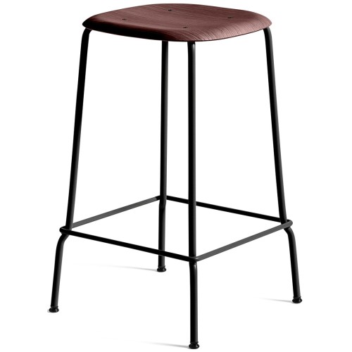 Fall red / black metal legs - Soft Edge 30 barstool - HAY