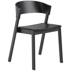 black + black Refine leather seat – Cover Side Chair - Muuto