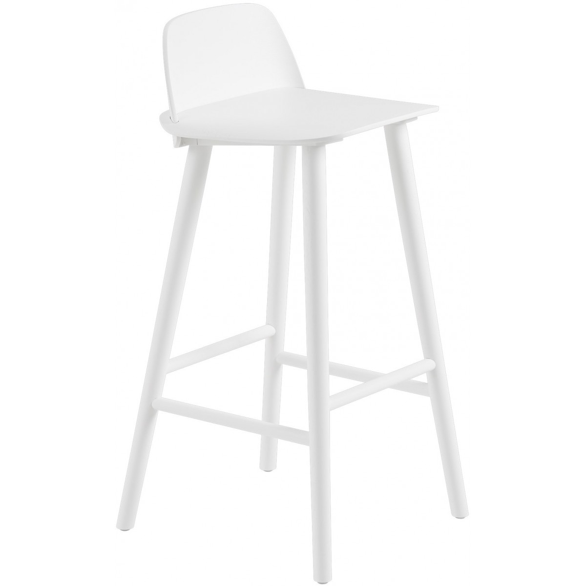 Tabouret de bar NERD de Muuto, H.65 cm, Blanc