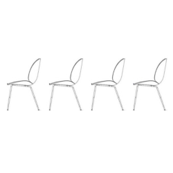 4 x plastic Beetle chair - metal legs - Gubi