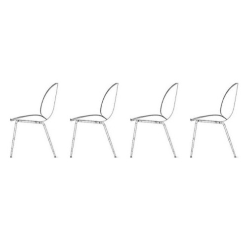 4 x plastic Beetle chair - metal legs - Gubi