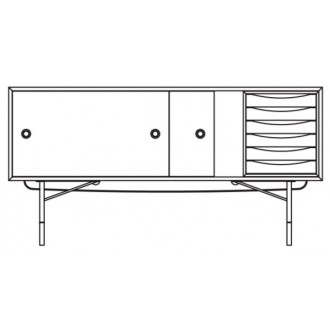 FJ sideboard with drawers – wood doors