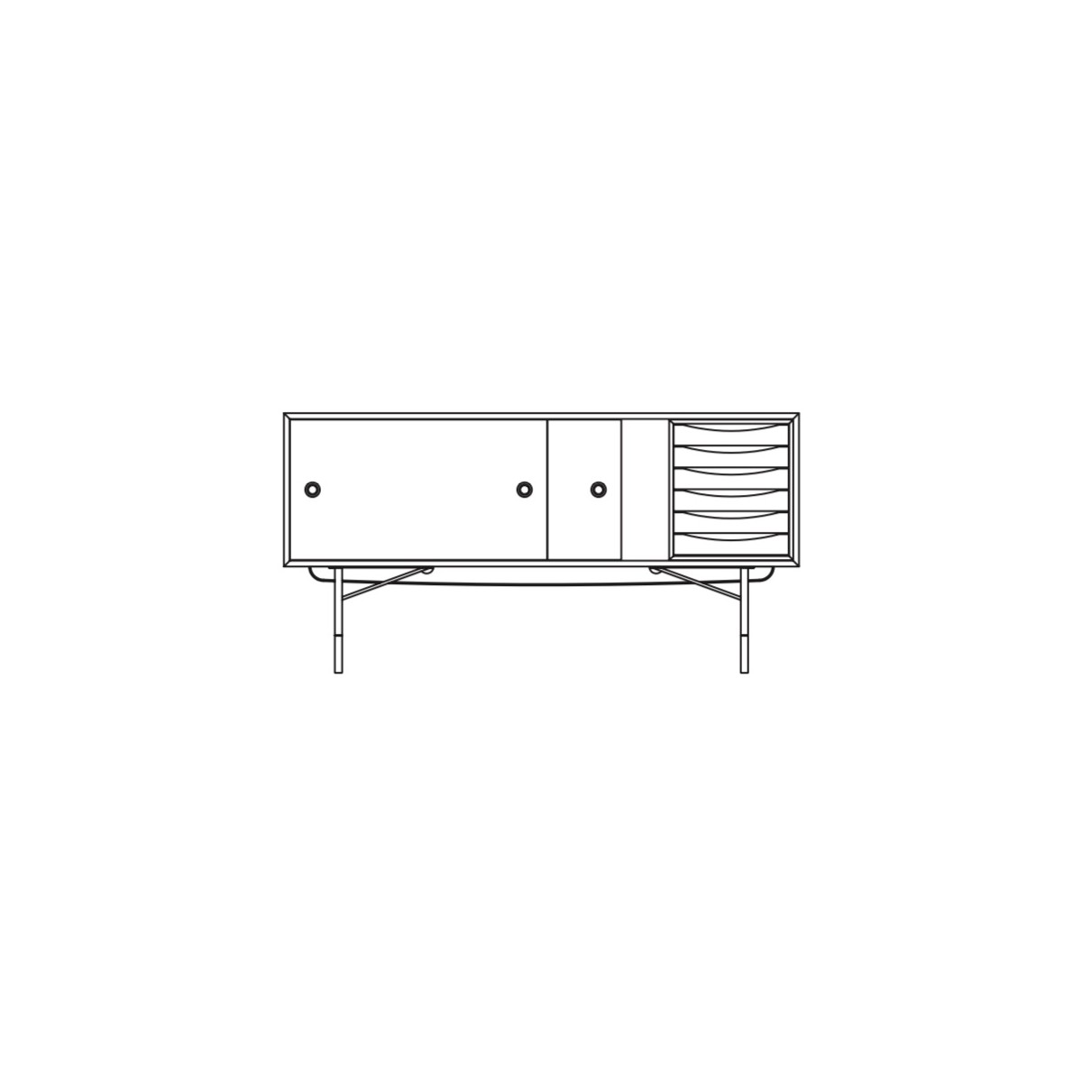 FJ sideboard with drawers – wood doors