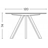 table CPH20 - Ø120 x H74 cm