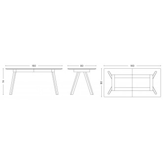 CPH30 extendable table – 160 x 80 x 74 cm - HAY