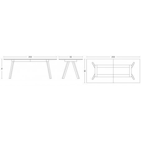 Table extensible CPH30 – 200 x 90 x 74 cm - HAY